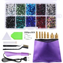 핫픽스DIY hotfix applicator핫픽스 라인 석 세트 반짝이 크리스탈 스톤 의류 장식에 대 한 strass에 철 Rh, 06 DMC-Purple-C_01 EU plug