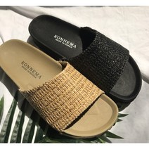 (오늘당일발송) COUPLE 남녀공용 여름 워터파크 캐리비안베이 블루원 화사 나래 바 루나 크리스탈 제시카 티파니 남친 여친 발편한커플 라탄 키높이 푹신브릭스슬리퍼 샌들 3.5cm