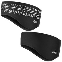 ZYXBBD 여성 및 남성용 겨울 머리띠-플리스 귀마개 조깅 러닝 하이킹 사이클링 스키 헬멧 아래 2팩 673310, Reflective + Black