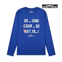 뱅뱅 뱅뱅 공용 영문 긴팔 면 티셔츠_오리엔탈블루_NTE25867