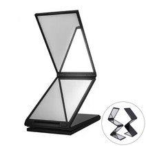 4단 접이식 다각도 미러 정수리 뒷머리 입체형 메이크업 화장 손 거울, 1개, 블랙