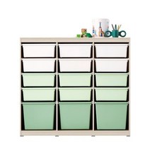 한샘 샘키즈 수납장 1305 그리너리, (몸통)라이트메이플(박스)화이트/딥민트(F)