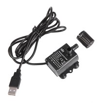 온수 순환 펌프 보일러 모터 뜨거운 decdeal 울트라 조용한 usb 미니 브러시리스 dc 워터 dc5v 2.4w 250lh 리프트 2m 잠수정 분수 수족관, 없음