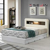 [세진침대] 지오 LED 수납형 침대 프레임SS+7존독립쿠션 55T FM볼텍스 매트리스SS, 상세 설명 참조, 상세 설명 참조