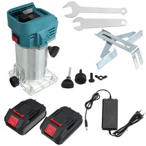 전기식 1200W 무선 전기 트리머 목재 핸드 88VF 조각 슬로팅 트리밍 기계 마끼다 18V 배터리용 라우터, 중국, EU 플러그 2 batteries