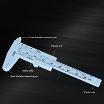 미니 플라스틱 슬라이딩 더블 스케일 버니어 캘리퍼스 눈금자 마이크로 미터 깊이 직경 학생 캘리퍼스 크기 측정 도구 1Pcs, CHINA|Sky Blue 80mm