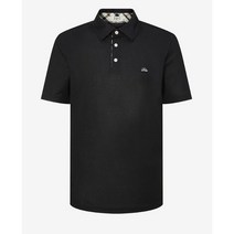 백화점발송 닥스 남성 블랙 플라켓 체크배색 반팔카라티셔츠