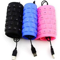 접이식 실리콘 키보드 USB 유선 85 키 방수 Rollup 조용한 타이핑 소프트 터치, 검은색, black
