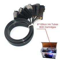 UV 평판 프린터 부품 Epson R330 R290 T50 L800 1390 UV 평판 프린터 용 카트리지가있는 6 120cm 잉크 튜브, 검정