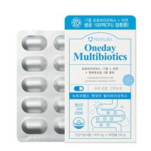 뉴트리랩스 원데이 멀티바이오틱스 60캡슐 100억 생 유산균 락토바실러스 플란타럼 유산균, 1세트