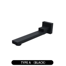 매립수전 황동 수도꼭지 콘센트 벽걸이 세면대 탭 스파우트 욕조 샤워 회전 라운드 스퀘어 접이식 크롬 블랙 골드, 검은색을 입력, Type A Black