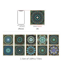 10pcs Boho 무늬 주방 타일 스티커 가정용 주방 껍질 및 스틱 타일 DIY 벽 벽화 두꺼운 방수 자체 접착 벽 장식, HT52