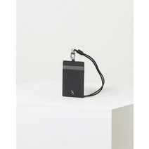 22FW [DEDGE]네이비 퍼피장식 라인배색 가죽 목걸이형 카드홀더 HJHO2F004N3