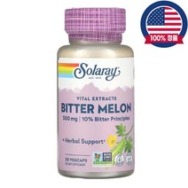 솔라레이 여주열매 추출물 비터멜론 500mg BitterMelon 30식물성캡슐, 500mg 30식물성캡슐