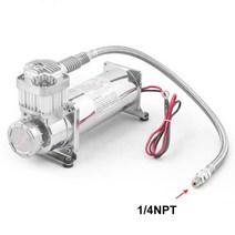 에어 서스펜션 범용 14NPT 또는 200PSI 480C 12V 에어 서스펜션 압축기 펌프 키트 크롬 BX102151SL, 1 4npt