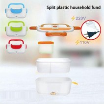 차량용 전자렌지 캠핑용 전자레인지 12v 전기 도시락 식품 히터 따뜻한 용기 스테인레스 스틸 여행 자동차 작업 난방 상자 40w 110V220V 미국 EU 플러그, 협력사, 오렌지 에르