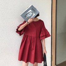 겟잇미 여름 루즈핏 플레어 스컷 프릴 원피스