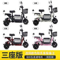 세발 전기 자전거 소형 노인 여성 삼륜 전동차 스쿠터 3륜 전동 어르신 마실 소형 미니, 1개, 고마력 리튬  11A 25km 3인승 + 48V
