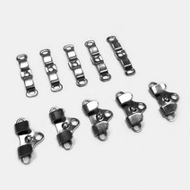 JSTrading 훅앤아이 마이깡 걸고리 단추 후크, 2단 후크 (5쌍), 흑니켈