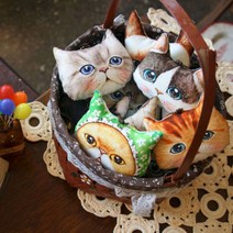 고양이 캐릭터 DIY 린넨 패브릭 커트지 - 오전반 출석부