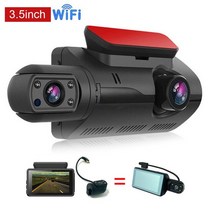 k5후방카메라 후방카메라배선 후방카메라렌즈 자동차 블랙박스 HD 1080P 듀얼 대시 캠 와이파이 나이트 비전 G 센서 루프 녹화 Dvr 와 비디오 레코더, 02 3.5 inch with WIFI
