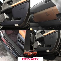 콘보이 렉서스 UX250h 인조가죽 도어커버/도어몰딩 스크래치방지커버, UX250h-3.가죽글로브박스(브라운색상)