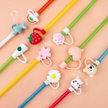 제로웨이스트 캐릭터 실리콘 빨대마개, 데이지, 1개