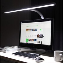 영상편집용 PC 모티너 조명 책상 부착형 스탠드, 와이드800, 화이트