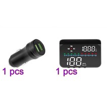 HUD 헤드 업 디스플레이 자동차 차량 속도계 m19 gps 디지털 시간 표시 운전 거리 과속 팁 전자 모든 에 적합, 충전기로
