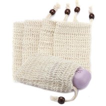 천연 사이잘 비누 백 5개 긁힘 및 비누 절약에 이상적 마사지 및 스크럽을 위한 메시 비누 세이버 파우치 샤워 및 목욕용 비누 각질 제거 가방 거품 및 거품을 위한 천연 섬