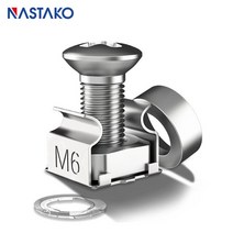 NASTAKO M6X16mm 랙 마운트 케이지 너트 서버 캐비닛 선반 라우터 용 나사 및 와셔, [04] 20pcs Black
