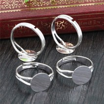 기부반지 6mm 8mm 10mm 10pcs 실버 도금 청동 조정 링 설정 공백/자료 6/8/10mm 카보 숑 버튼 베젤