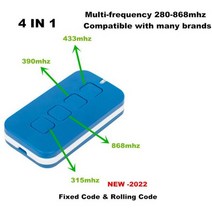전동커튼 누빔 광목 나비주름 280868mhz 차고 문 원격 제어 복사기 롤링 코드 4 in 1 Cloner