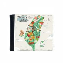 대만 식품 지도 중국 허 니 커피 커버 Bifold 인조가죽 지갑 다기 능 카드 지갑 선물