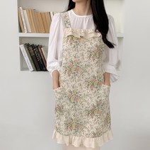 까사코지 플라워 방수 앞치마, 코랄핑크