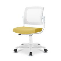 제우스 ZW380 학생 오피스 사무용 컴퓨터 의자 체어-팔걸이 없음, 팔걸이 없음, 색상:옐로우+화이트