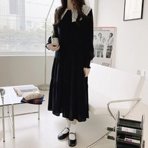 겟잇미 티페토 레이스 여성 봄 카라 롱원피스