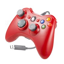Xbox 360 / Windows 7 8 10 11 게임 패드와 호환되는 PC용 유선 컨트롤러 USB, 빨간색