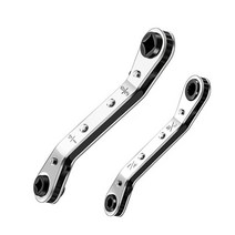 Hvac Service Wrench Refrigeration Set 38 to 14 5163939 x 143939 Ratcheting w wo Bits 40JE, [02] Black