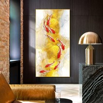 구어도 잉어 물고기 그림 홈 인테리어, 4-  D, 11-  15x30cm 프레임 없음