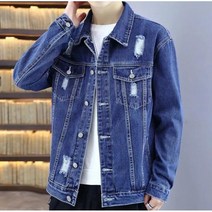 Momolatti 남성용 일상 파동 데님자켓