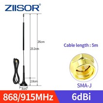 dmb안테나 tv wifi 915 mhz lora antenna with magnet mounted omni 868 mhz long range antenne module rp, 케이블 길이 5m