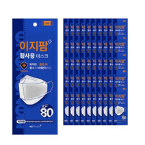 이지팜 제이피씨 접이식 황사 마스크 중형 KF80 흰색, 100개, 1개입
