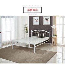 케이로 화이트침대프레임 북유럽풍침대 싱글침대프레임 빈티지침대 인테리어 엔틱침대 싱글침대 더블침대, 307 흰색 이중 극 일체형 침대 보드
