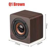 20w 나무 무선 블루투스 스피커 tv soundbar hifi 스테레오 서라운드 led 디스플레이 음악 스피커 fm 라디오 알람 시계 aux, q1 브라운