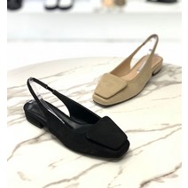 엘초이 스퀘어 토 스웨이드 2cm 청키힐 슬링백 펌프스 FSP2303SN2161