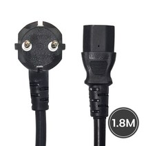 국산 3구 파워케이블 7A 220V 컴퓨터 전원케이블 파워코드, 1.8m, 1개