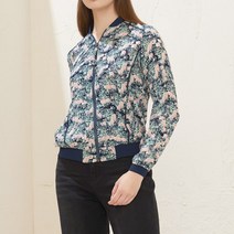 써스데이아일랜드 여성 간절기 점퍼 자켓 캐주얼 플라워 슬림 차이나 칼라