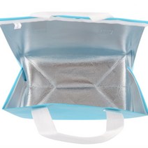 보온보냉 쇼핑백 부직포 가방 도시락 아이스 쿨러, 파란색