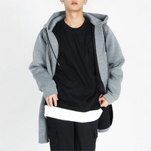 남자 구김없는 롱 후드집업 간절기재킷 운동용자켓